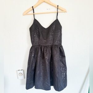 Bar III Black Textured Mini Dress | Women’s Large